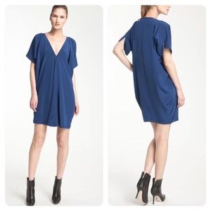 Vince V NECK DRESS IN ROYAL BLUE